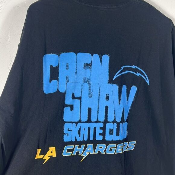 🔥 CRENSHAW SKATE CLUB x L.A. CHARGERS Colab NFL Skateboard Tee Sz XL - PERFECT - Picture 2 of 6